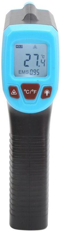 Infrarot-Temperaturmessgerät mit LCD-Anzeige, berührungsloses Industriethermometer (Blau)