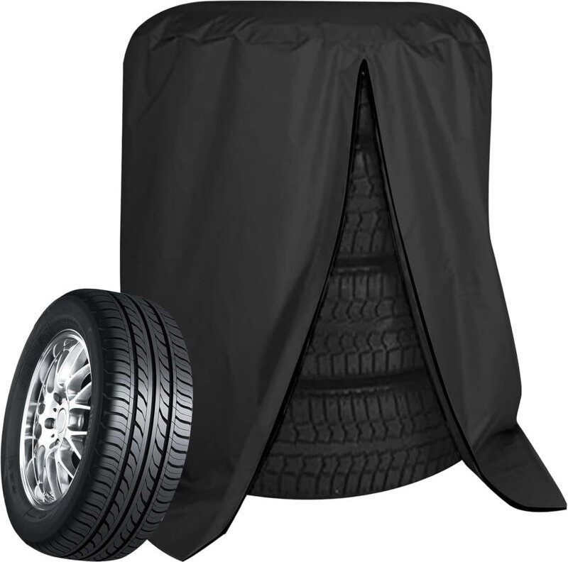 Universale Reifenabdeckung, Reifenschutzhülle, Große Reifentasche Wasserdicht für 4 reifen, 73 110 cm (Schwarz)