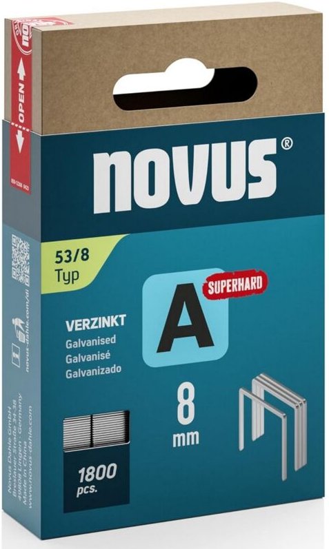Novus - Feindrahtklammer a Typ 53 Klammerbreite 11,3 mm 8 mm 0,75 mm superhart