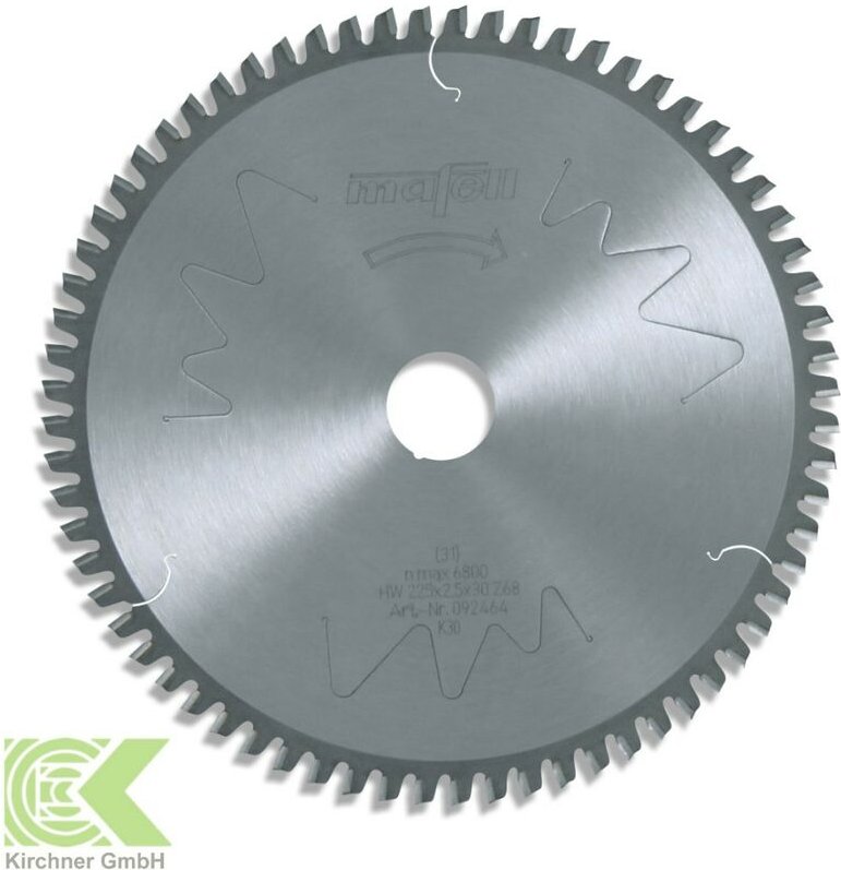 Sägeblatt hm 225 x 30 mm z 68 fz / tz Kappsäge Erika 70 ec 092464 - Mafell