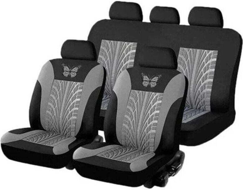 Autositzbezug, universelles Autositzbezug-Set, Sitzbezüge für Vorder- und Rücksitze, Grau