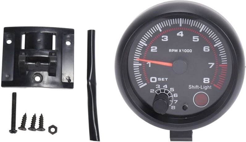 3,75 Zoll 12 v Drehzahlmesser mit weißer LED-Hintergrundbeleuchtung und rotem Schaltlicht