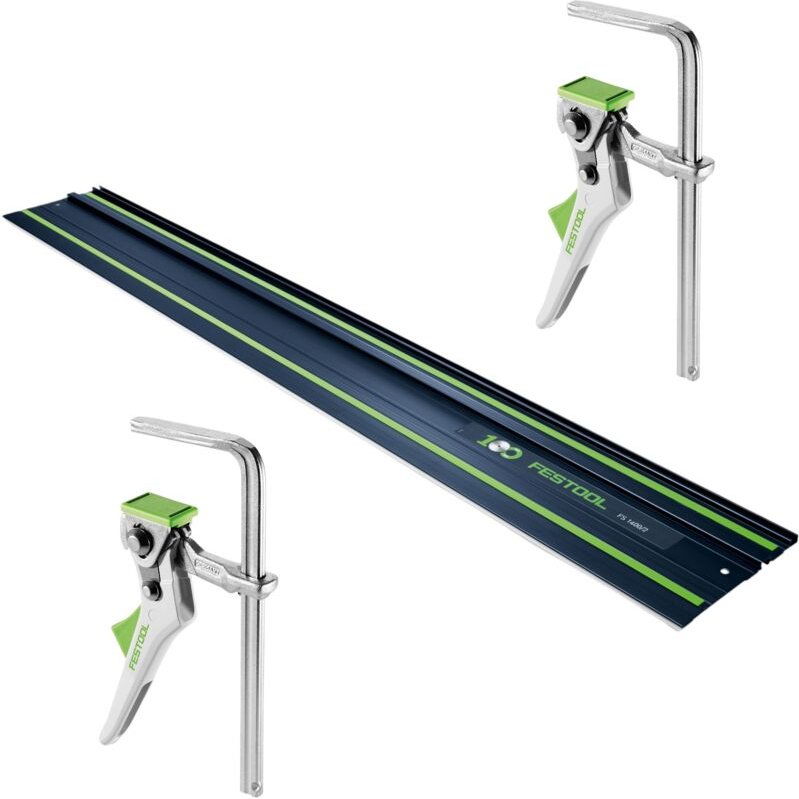 Fs 1400/2 bl Führungsschiene 1400 mm Blau ( 578246 ) 100Y Jubiläums Edition + 2x fs-hz 160 Hebelzwinge ( 2x 491594 ) - F...