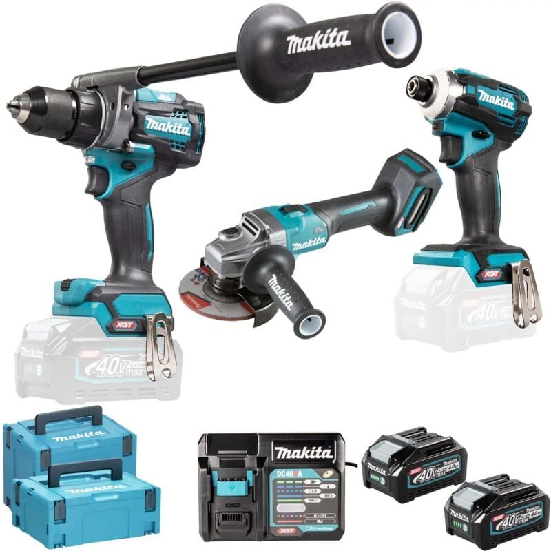 Makita - Set aus 3 Maschinen 40 v max Li-Ion 4 Ah xgt (DF001G + GA005G + TD001G) DK0125G301