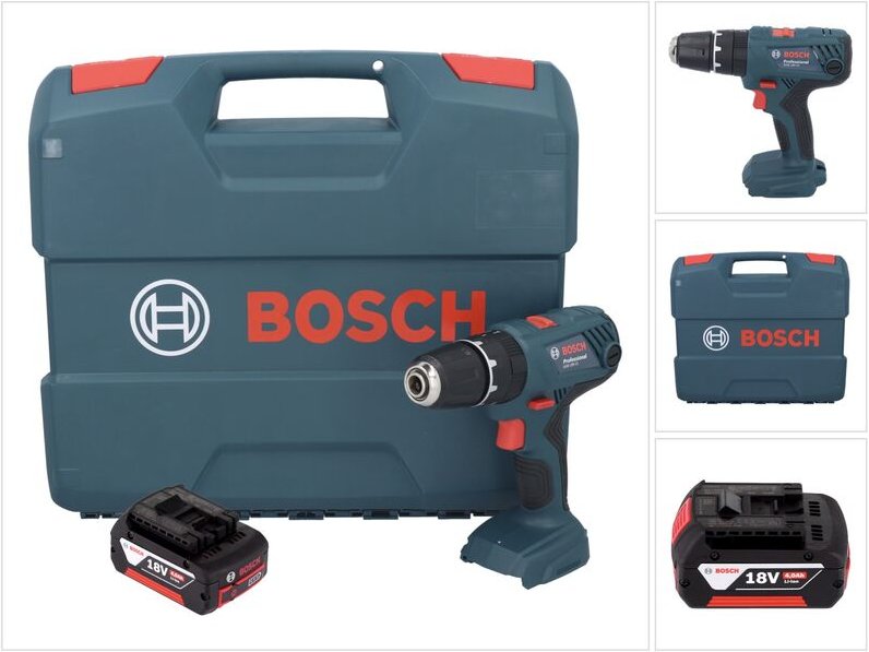 Bosch GSB 18V-21 Akku Schlagbohrschrauber 18 V 55 Nm + 1x Akku 4,0 Ah + L-Case - ohne Ladegerät