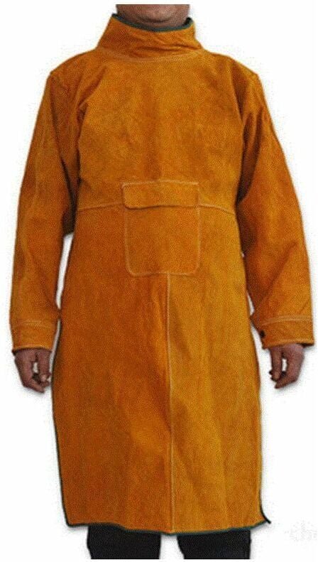 Schweißerschürze aus Rindsleder – mit Ärmeln und Kragen – funken- und hitzebeständig – Schutz für Werkstattarbeiten – Gr...