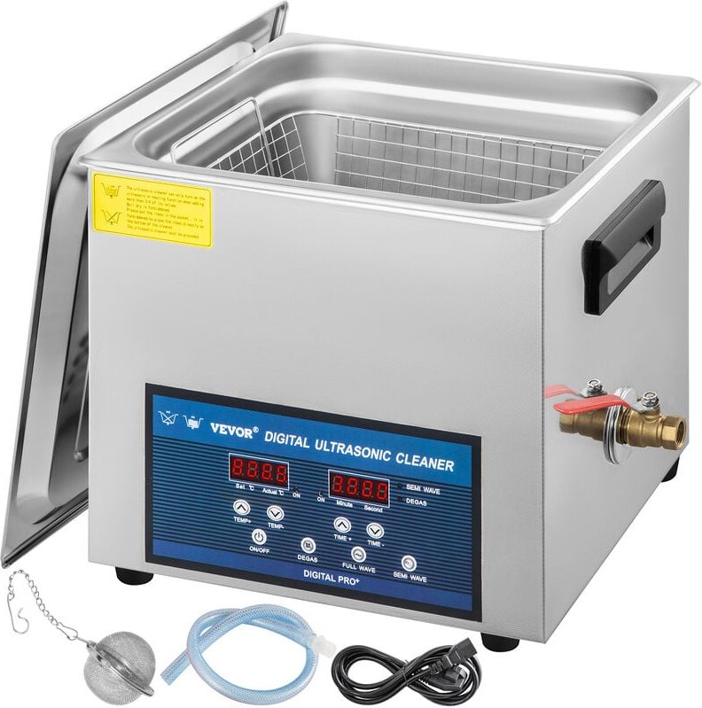 Vevor Ultraschallreiniger 10L, Ultraschall Reinigungsgerät 260W , Zweifrequenz-Ultraschallreiniger, Schmuckreiniger Ultr...