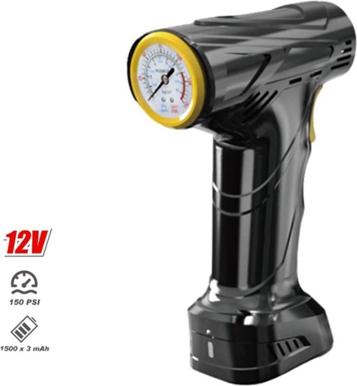 Auto-Luftpumpe, tragbare kabellose Luftpumpe, 3-in-1-Auto-Luftpumpe, Hochdruck 150 PSI Digitalanzeige, geeignet für Auto...