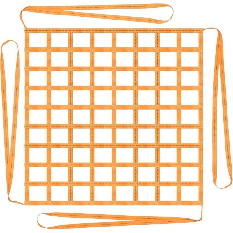 Rete di sollevamento 1 x 1 m Rete di sospensione per carichi da 300 kg Rete di sollevamento con cinghia ad anelli in pol...