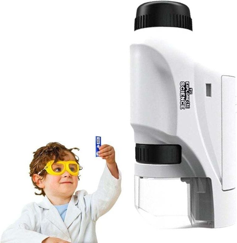 Stemscope Tragbares Mikroskop – Taschenmikroskop für Kinder mit 60-120-facher Vergrößerung, Mikroskopmodus für Smartphon...