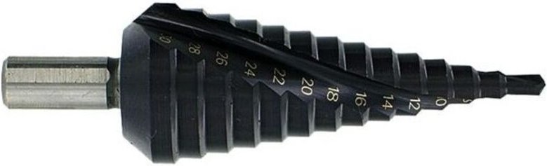 Kegelförmige Spiralstufenbohrer Durchmesser 4 bis 30 Unter Blister