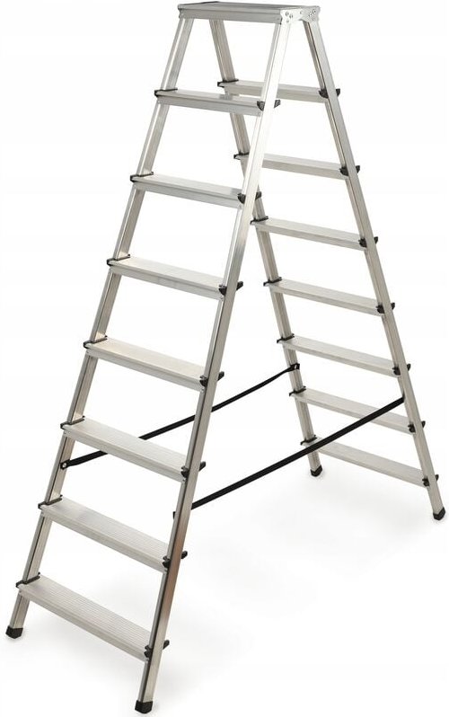 Haushaltsleiter, Klapptritt mit Tragfähigkeit bis 125kg, 8 Stufen - Kadax