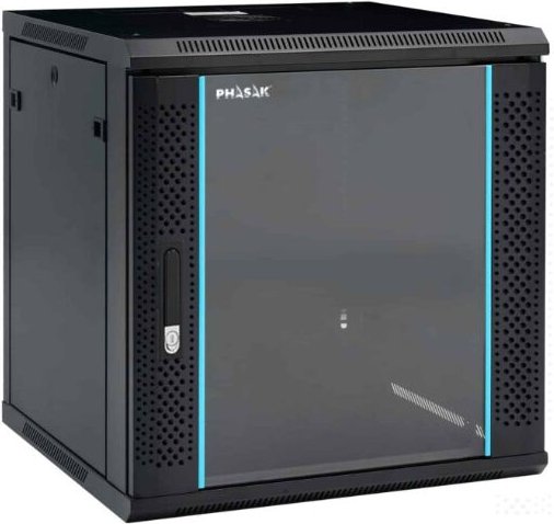 19" Wall Rack Phasak Pro 12U 600x600 Montiert, ideal für Server und Telekommunikation, kompaktes Design, robust, einfach...