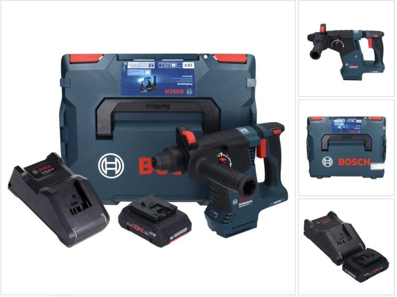 Bosch gbh 18V-24 c Professional Akku Bohrhammer 18 v 2,4 j Brushless sds plus + 1x ProCORE Akku 4,0 Ah + Ladegerät + l-b...