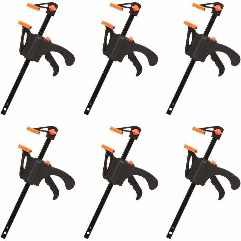 Spazio: 6 morsetti a F, serraggio rapido e semplice, utensili manuali per falegnameria, porta in legno (10 cm)