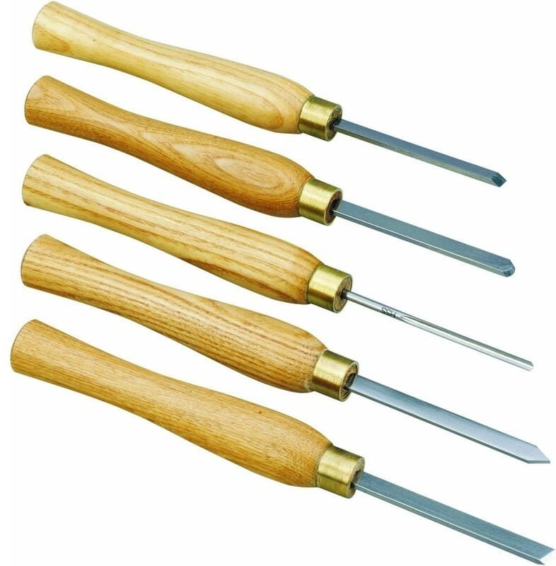 HSS-Drechselmeißelsatz, im Holzkästchen (5-teilig) - 27023 - Proxxon