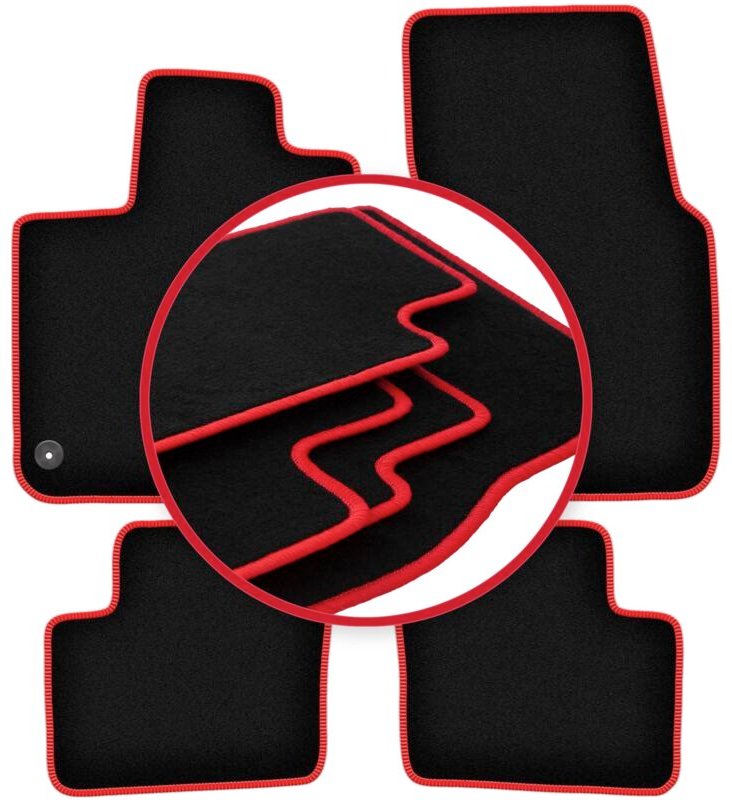 CARLUX-RED Auto-Fußmatten für: Smart ForFour II Fließheck (2014-)