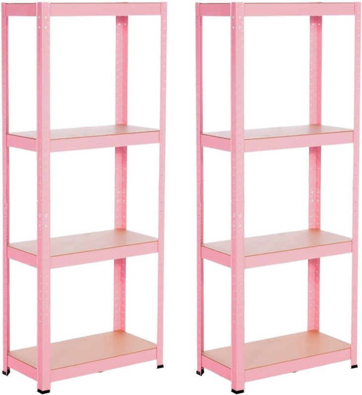 2er-Pack modulare Metallregale mit 4 Böden, 240 kg, 60 x 30 x 148 cm, Thinia Home