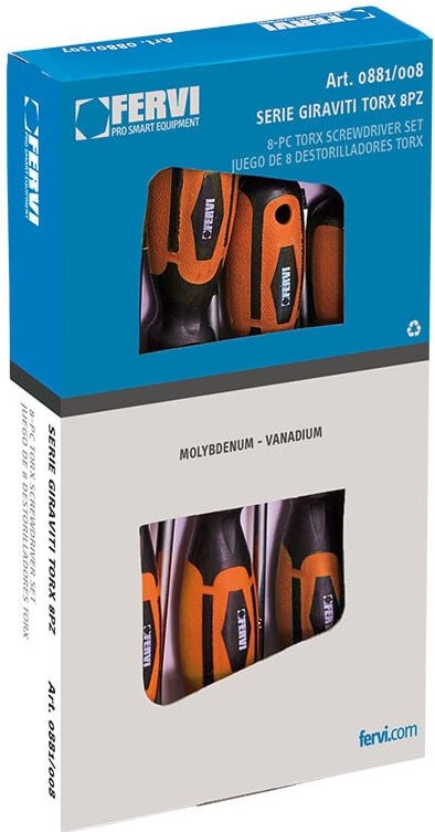 Satz mit 8 Schraubendrehern Torx-Schraubendreher T7-T30 Fervi 0881/308