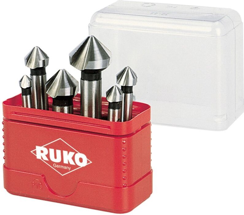 RUKO Kegel-/Entgratsenker-Satz DIN 335 Form C 6-tlg. D.6,3-20,5mm HSS 82Grad i.Minibox