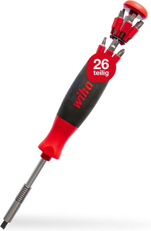 LiftUp 26one® Schraubendreher 13-tlg. mit Doppelbit Set im Griff i Bithalter i Innenvierkant, Innensechskant, ph, pz, Sc...