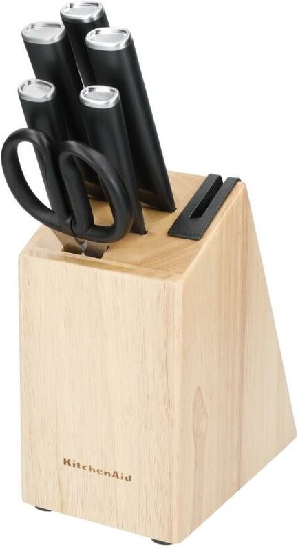 Kitchenaid classic 6-teiliges Messerset mit Block, sharp high-carbon japanese steel kitchen knives und rubberwood holder