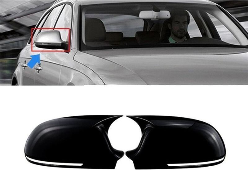 Auto-Seitentürspiegel-Abdeckung, Auto-Rückspiegelkappe für A4 A5 B8 A3 8P A6 C6 (Carbon)