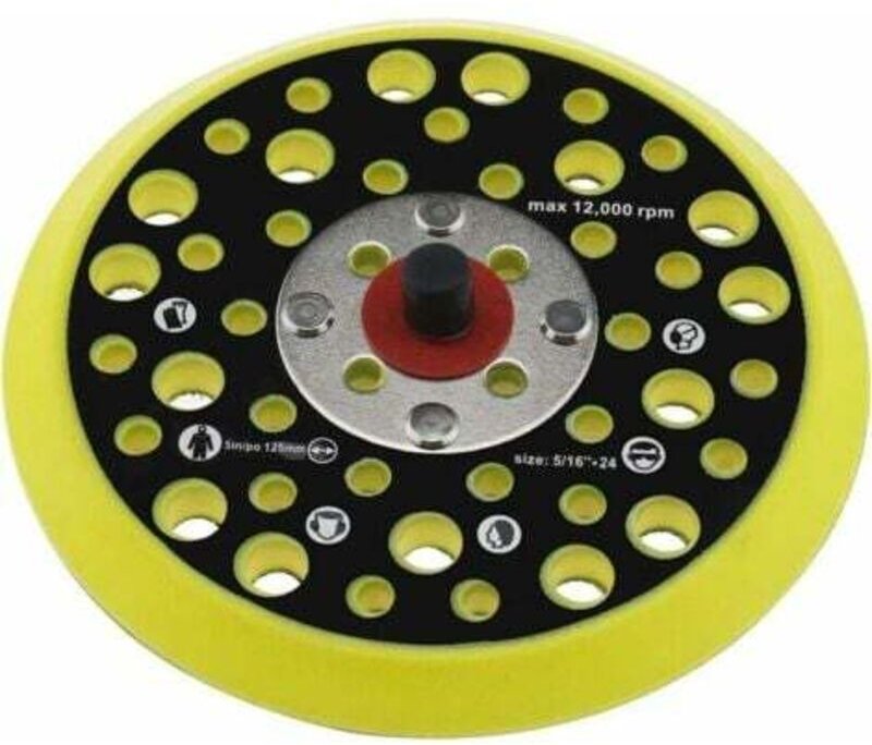 125 mm (5") Stützteller, kompatibel mit Mirka Ceros/Deros 44-Loch, 5/16-Gewindeaufnahme, Schleifgerät, Klettverschluss-S...