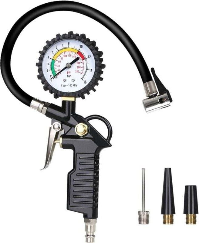 Reifendruckmesser, Multifunktions-Reifendruckmesser 220 PSI mit Ventileinsatz