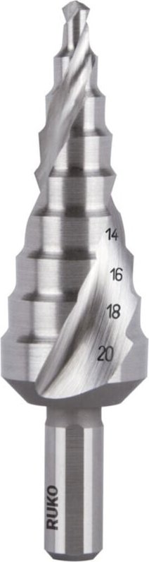 Ruko - 101051 Stufenbohrer 4 - 20 mm hss Gesamtlänge 75 mm 3-Flächenschaft 1 St.