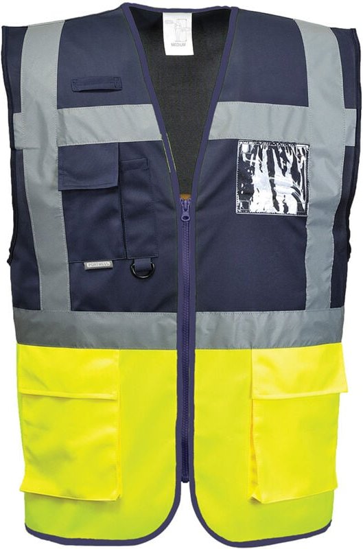 Executive Weste Paris Hi-Vis zweifarbig Gelb/Marine 2XL