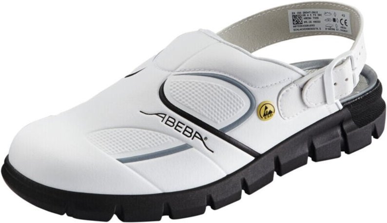 Abeba Berufsschuh Clog weiß/schwarz 37335, OB, EU-Schuhgröße: 46