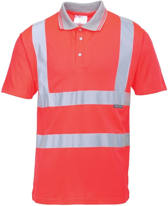 Polo Hi-Vis Kurzarm Rot L