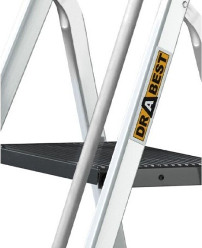 Professionelle Aluminiumleiter mit Handlauf, 5 Stufen, DRABEST, 150 kg