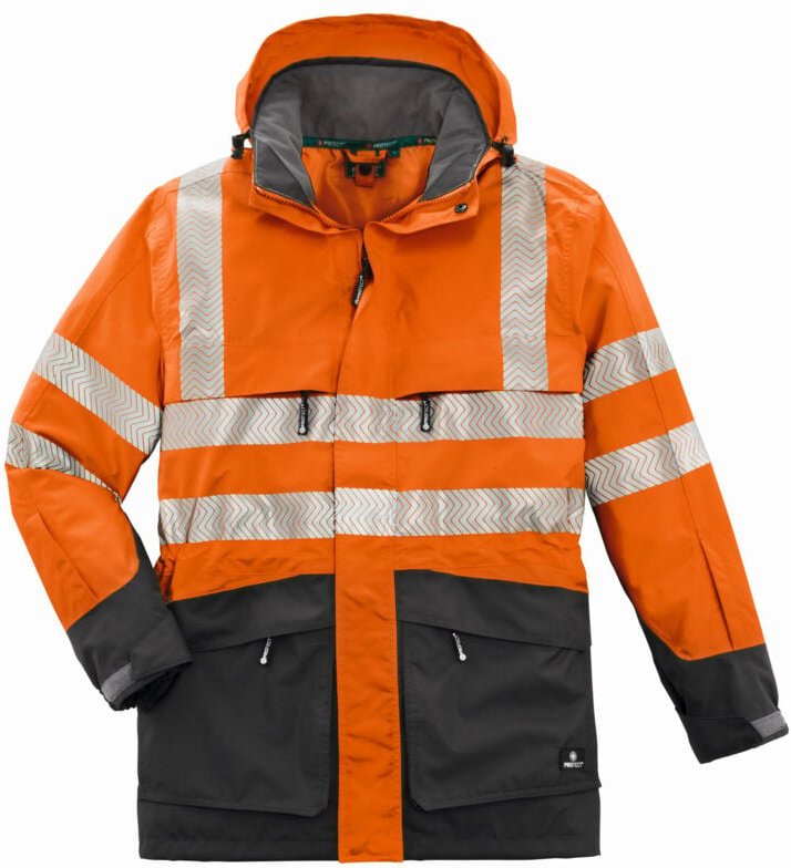 4PROTECT® Warn-Wetterschutz-Jacke TAMPA leuchtorange/grau 3XL