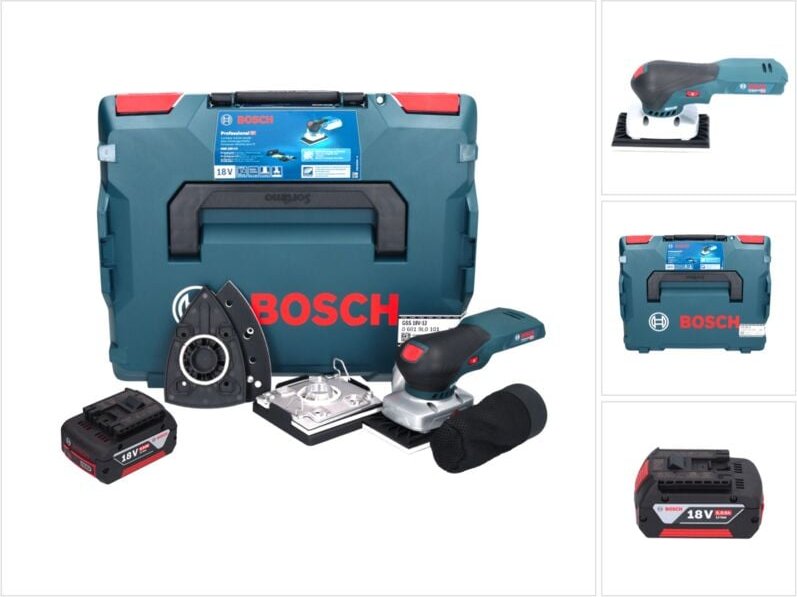 Bosch gss 18V-13 Akku Schwingschleifer 18 v + 1x Akku 5,0 Ah + l-boxx - ohne Ladegerät