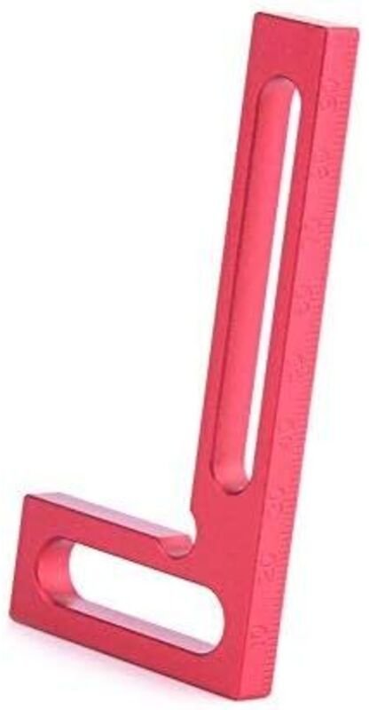 100 mm Aluminiumlegierung Präzisions-Holzbearbeitung L-Quadrat-Lineal Mini Rot 90 Grad Klemmquadrat