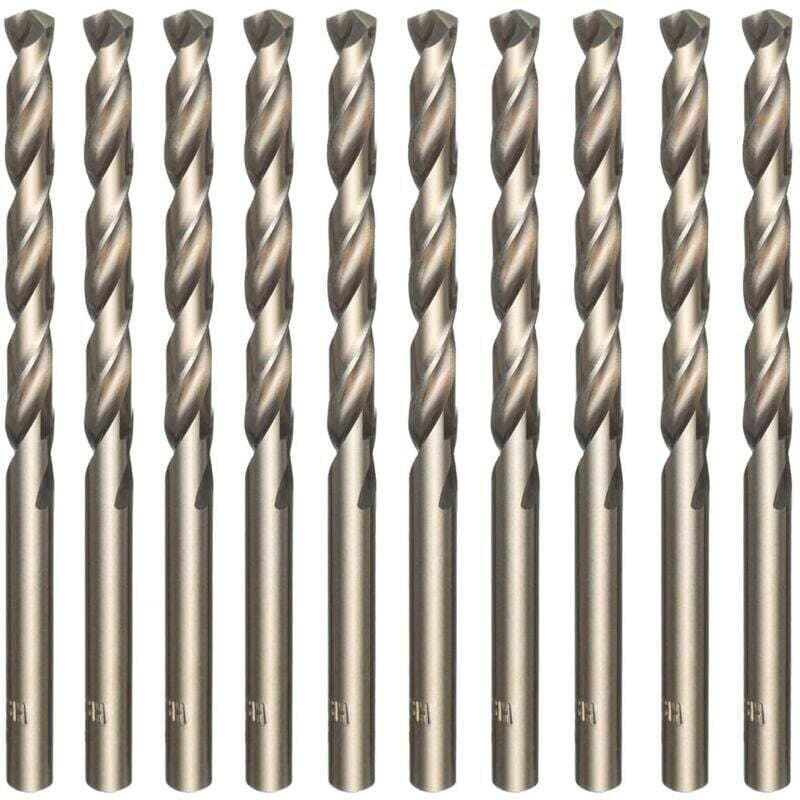 Spiralbohrer-Set, 10-teilig, M35-Schnellarbeitsstahl, Kobaltgold, zum Bohren von Edelstahl, Hartstahl, Gusseisen, Kupfer...