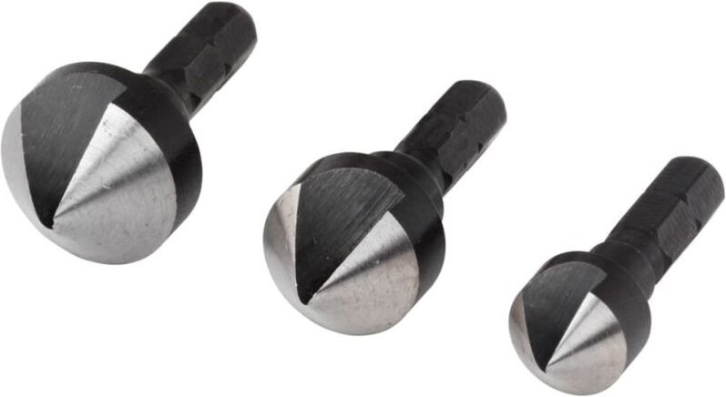 Wolfcraft - 2584000 Kegelsenker-Set 3teilig 12 mm, 16 mm, 19 mm Werkzeugstahl 1/4' (6.3 mm) 1 Set