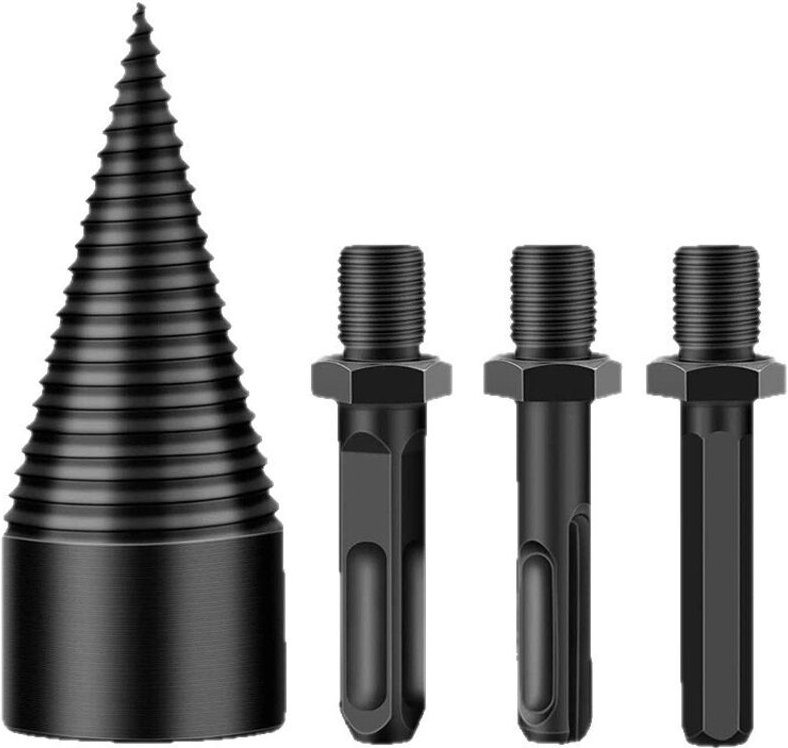 Holzspalter, 32 mm, Holzspalter mit 3 Griffen, Schraubkegel für Holzspalter, Holzspalter, abnehmbare Holzspalter