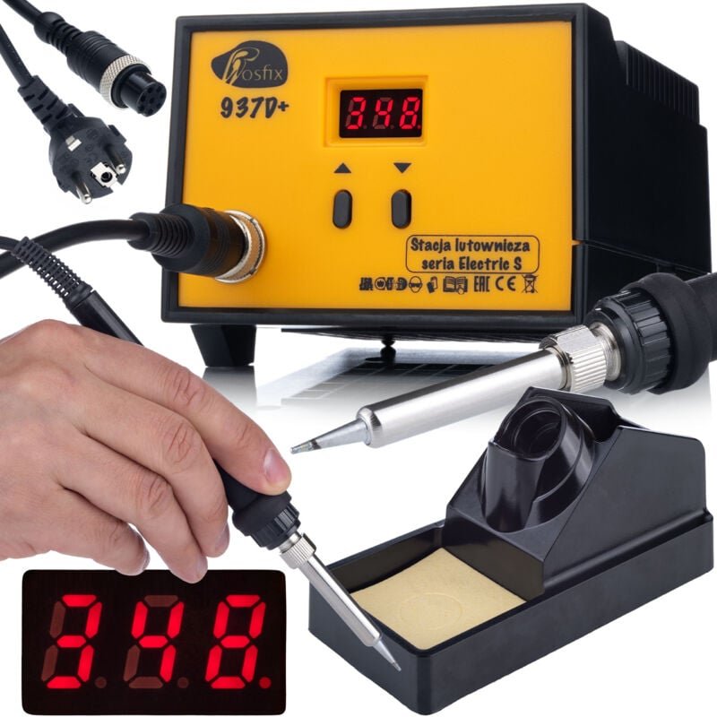 Rosfix 937D+ – Lötstation mit LCD-Display 75W, 200-480°C, ESD Safe Präzise Temperaturanpassung, Keramikheizelement Für W...