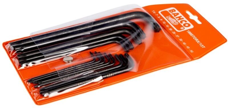 Bahco Langer TORX-Winkelschraubendreher-Satz, phosphatiert, T6-T50 - 13-tlg.