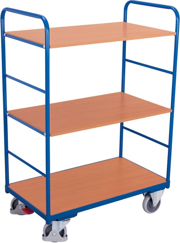 VARIOfit Etagenwagen, hoch mit 3 Ladeflächen 1000x700mm Anthrazitgrau RAL 7016