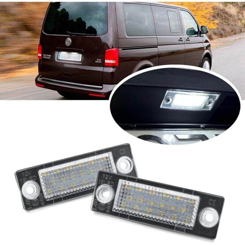 Deux feux de plaque d'immatriculation à LED adaptés aux bus Volkswagen, Multivans, Transporter T5 T6, Caddy MK3 MK4, Gol...