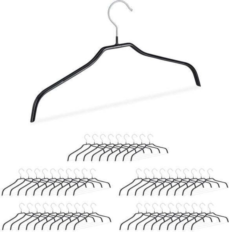 Non slip coat hanger set black