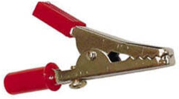 Thumbnail - Velleman - unisolierte abgreifklemme mit schraubanschluss 55 mm - rot