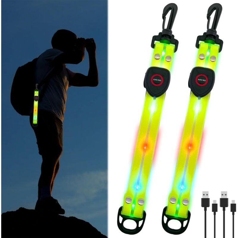 Reflektierender Anhänger mit 2 blinkenden LEDs, Sicherheitsreflektor-Anhänger, reflektierender Schlüsselanhänger, reflek...