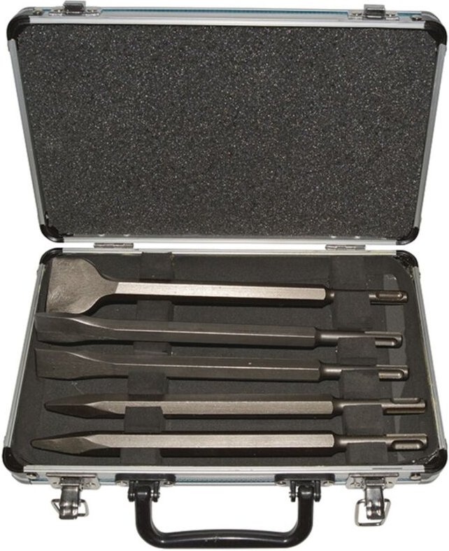 Makita 5 x SDS-Plus Meißel-Set 250 mm im Alu-Koffer D-42379