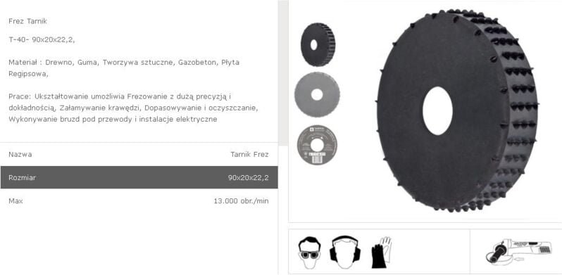 Tarpol tarnik - frez fi - 90mm x 20 x 22,2mm t-40