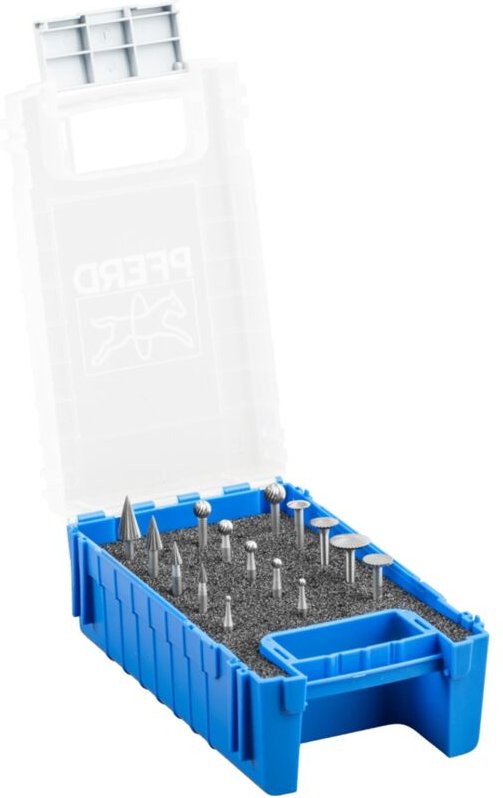 Hss Feinfrässtift Set 84 15-tlg. Spezialzahnung Schaft-Ø 3 mm universal mittel fein - Pferd